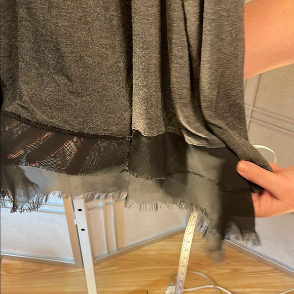 Women's Gray & Black Open Cardigan Sweater - Picture 3 of 5